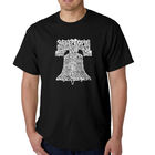 Camiseta Word Art Para Hombre - Campana de la Libertad - Negro