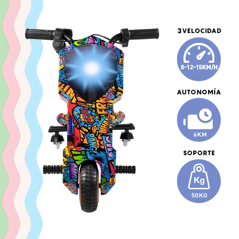 Triciclo El&eacute;ctrico Honey Whale MZ008 Multicolor... image number null