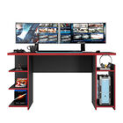 Escritorio Mesa Gamer Moderna Para 2 Pantallas ... Escritorio Mesa Gamer Moderna Para 2 Pantallas Negro/rojo 2065