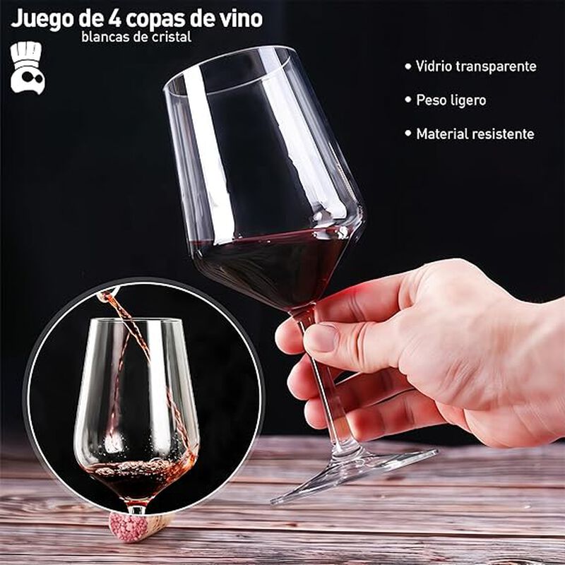 Set de 4 Copas para Vino 420 ml Bluelander image number null