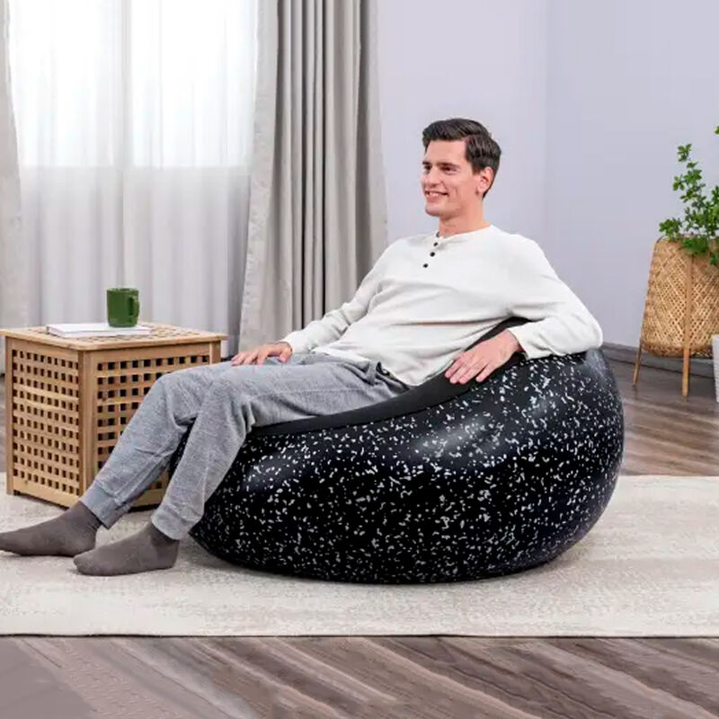 Sill&oacute;n inflable Puff Bestway negro aterciopelad... image number null