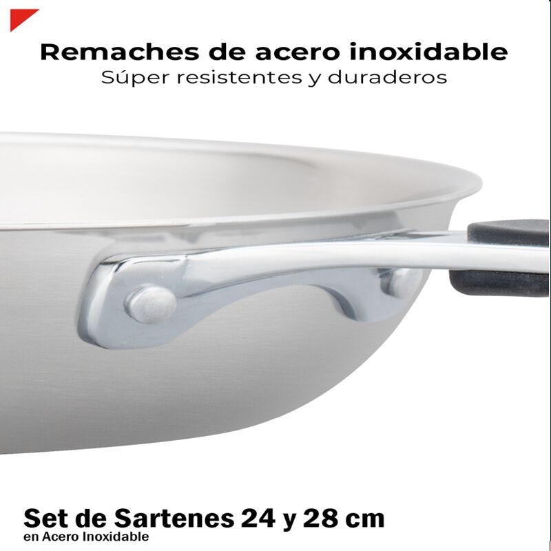 Set Sartenes De 24 y 28 Cms Acero inoxidable Bo... image number null