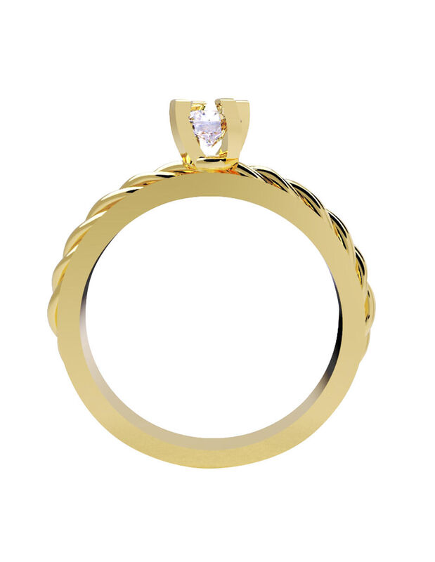 Anillo de Compromiso en Oro de 14K con Circonia... image number null