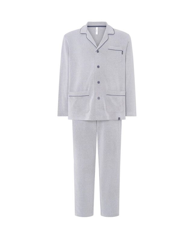 Pijama Abierto con Botones Gris image number null