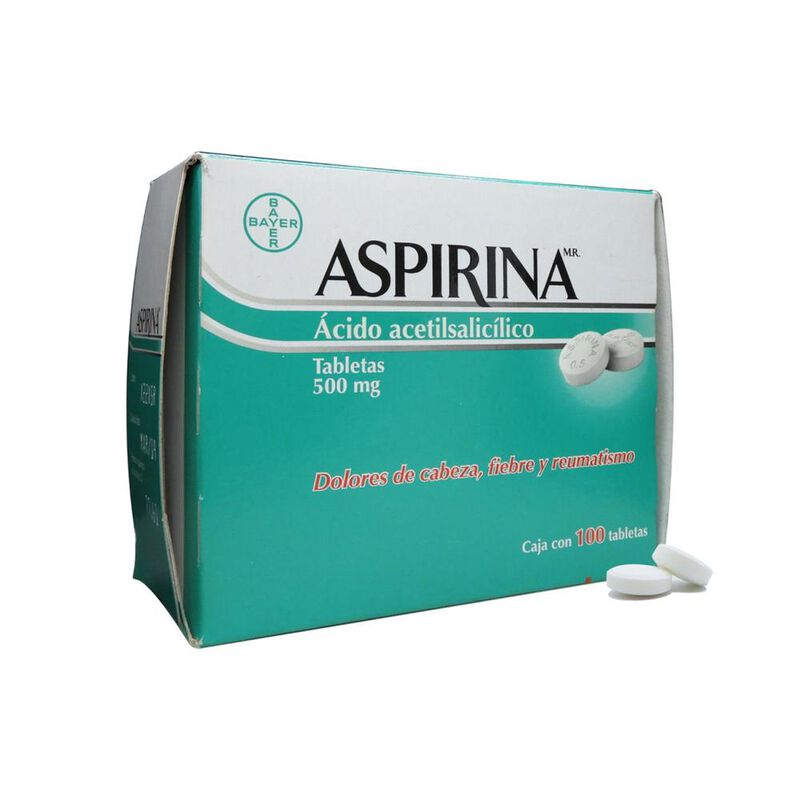 Aspirina Analg&eacute;sicos, 500 mg, 100 Tabletas image number null