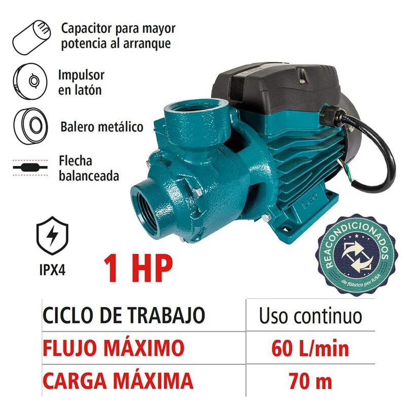 Bomba Perif&eacute;rica 1 Hp, Reacondicionada, Iusa image number null