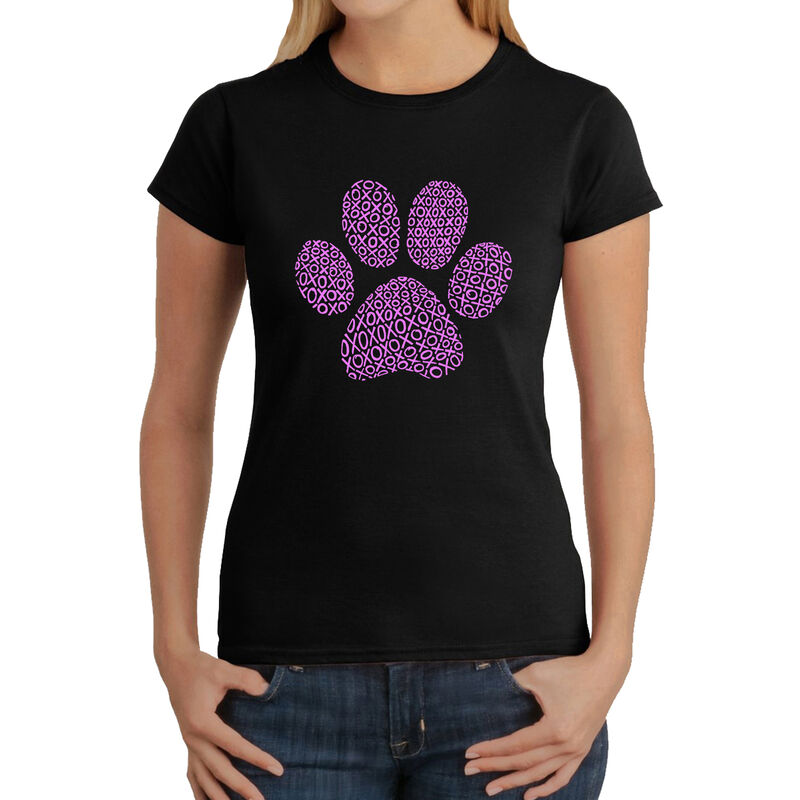 Camiseta Word Art Para Mujer - Huella de Perro ... image number null