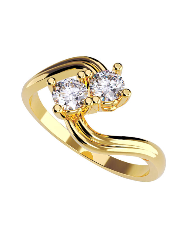 Anillo de Compromiso en Oro de 10K con Circonia... image number null