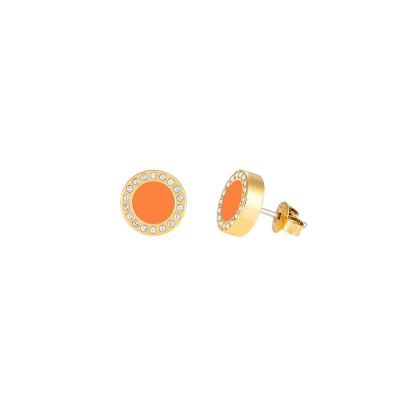 ARETES OCEAN COLOR NARANJA  CON ZIRCIONIAS image number null