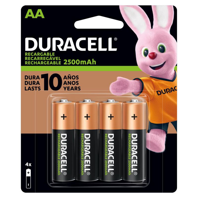 Pila Duracell Recargable AA Con 4 Piezas 2500 C... image number null