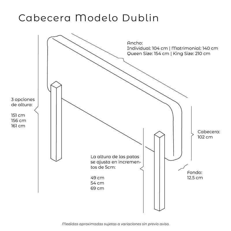 Cabecera Individual Dicasa Dublin Gris image number null