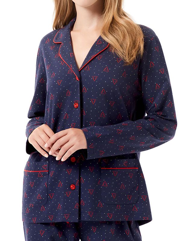 Pijama Vivo Punto Azul Marino image number null