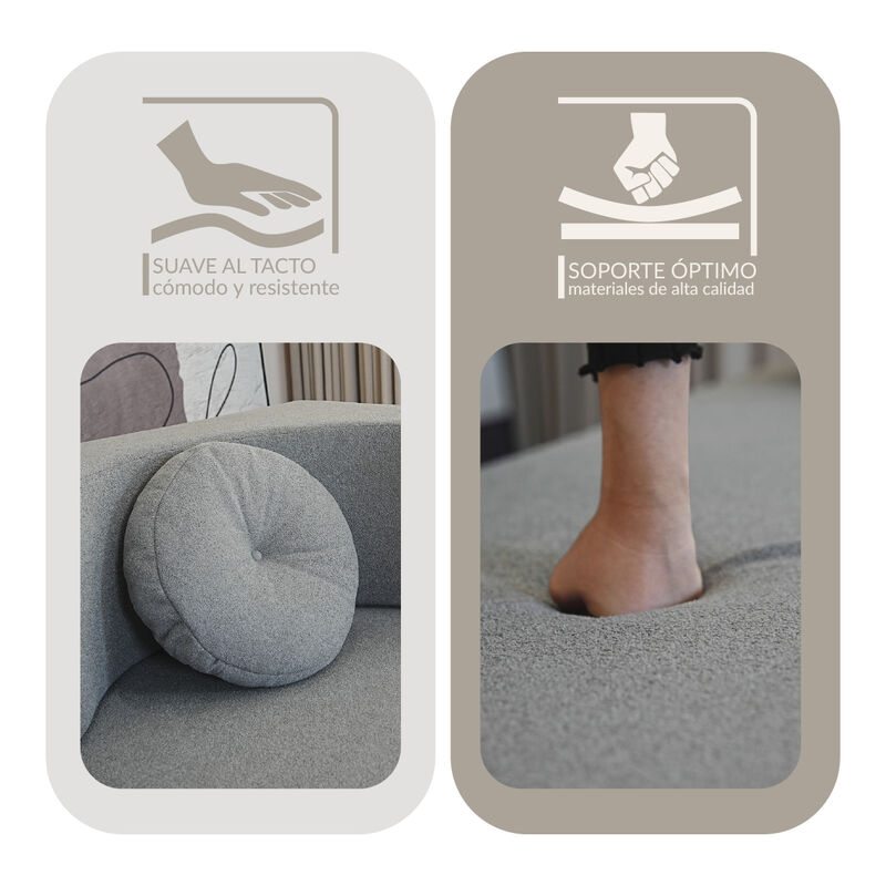 Sofá Espuma Alta densidad KANSO Light Grey 2 pl... image number null