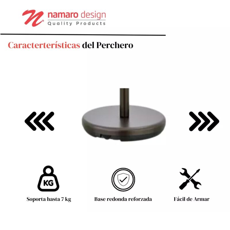 Perchero Chocolate 5 Ganchos Namaro Design image number null