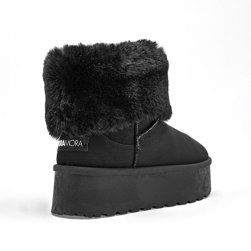 Moramora Bota con peluche para mujer negro image number null