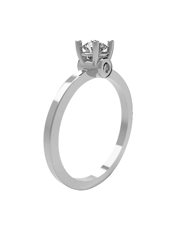 Anillo de Compromiso en Oro de 14K con Circonia... image number null