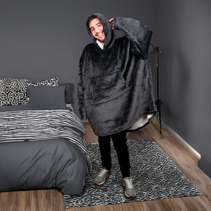 Pijama Adulto Unitalla Sudadera Cobija Gris Osc... image number null