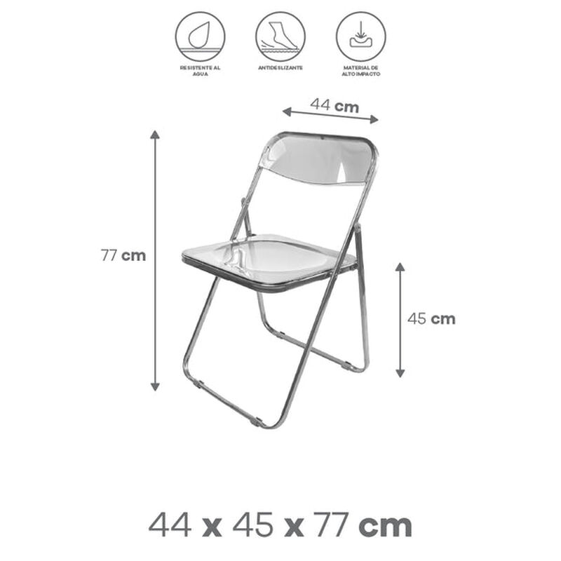 Silla Plegable Transparente Ideen Color Platead... image number null