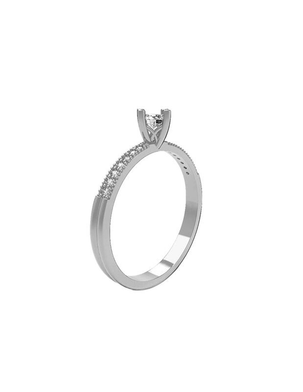 Anillo de Compromiso en Oro de 10K con Circonia... image number null