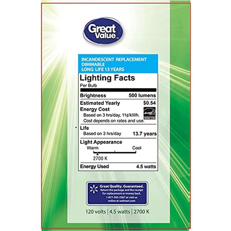 Bombilla de cristal transparente, blanco suave,... image number null