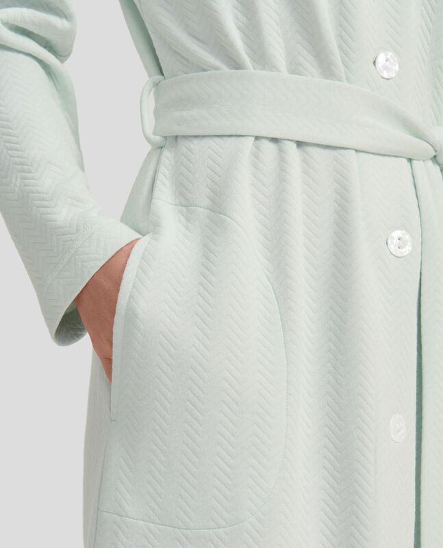 Bata de Botones de Punto Circular Verde image number null