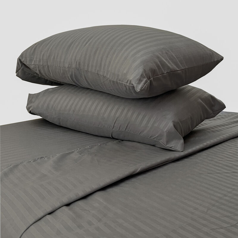 Juego de S&aacute;banas Tacto Seda Kin Size Gris image number null
