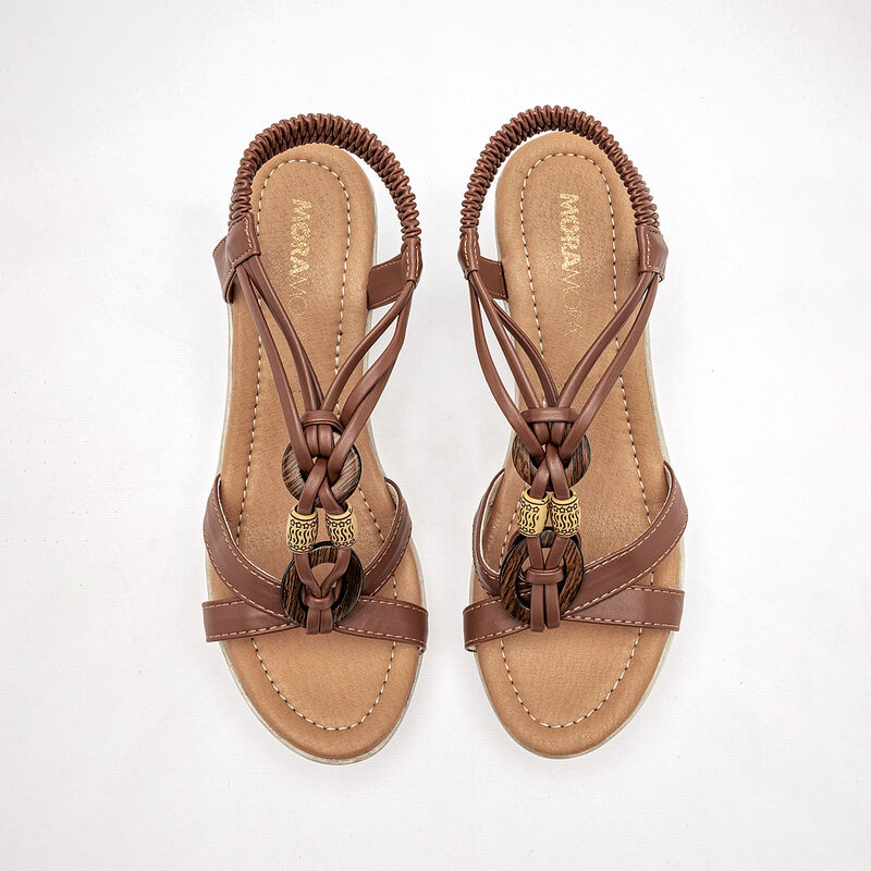 Moramora Sandalia para mujer caf&eacute; image number null