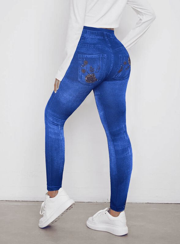 Pack De 2 Leggins Mujer Mezclilla Faja Alta Est... image number null