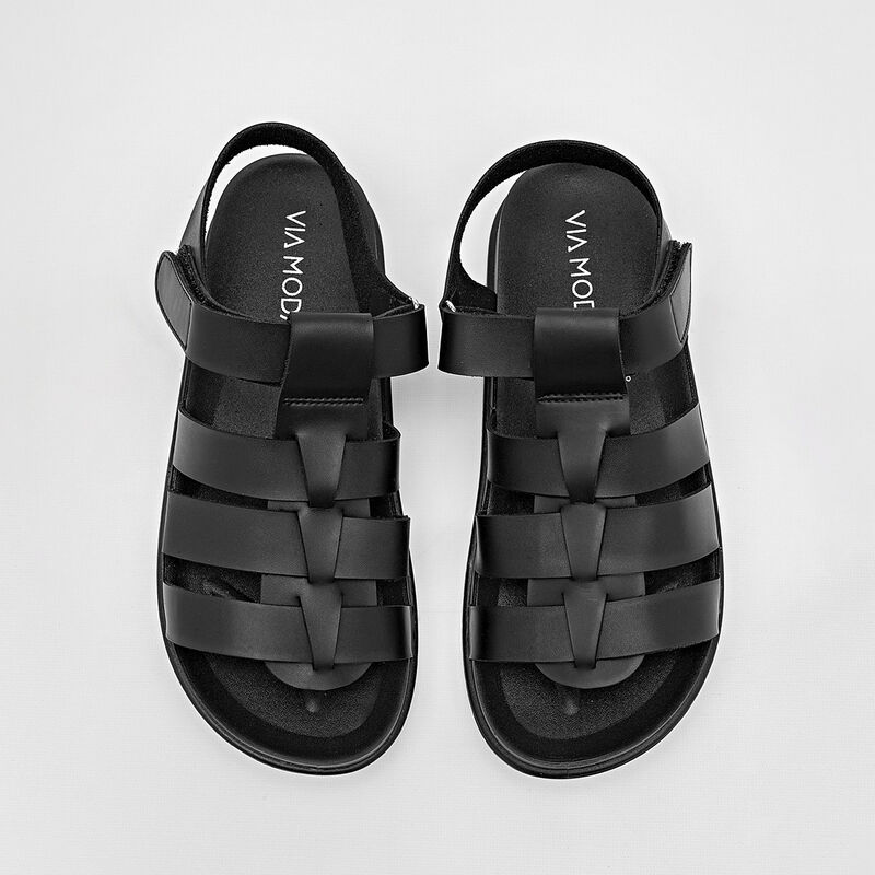 Via Moda Sandalia para hombre. Negro image number null