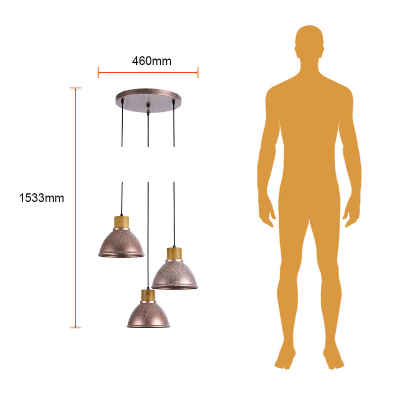 L&aacute;mpara Colgante de Metal 1.53 m de Altura, Pot... image number null