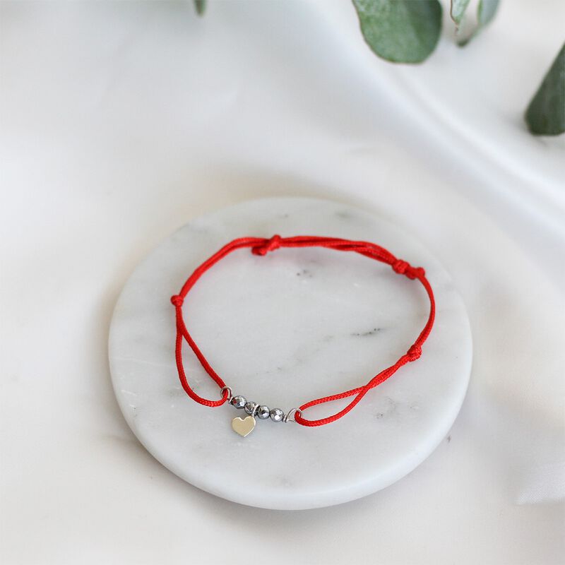 Pulsera Amore Hilo Rojo Con Charm Coraz&oacute;n de pl... image number null