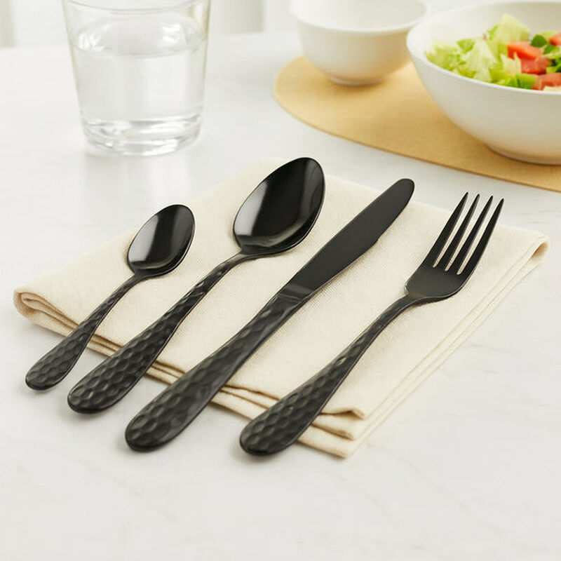 Set de Cubiertos Color Negro para 4 Personas &ndash; ... image number null