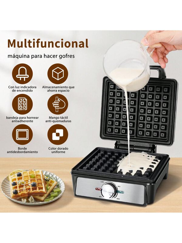 Waflera El&eacute;ctrica Antiadherente 4 Rebanadas Hac... image number null