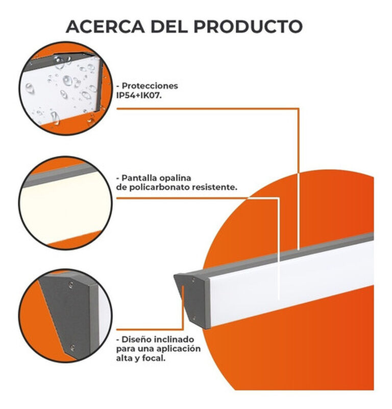 L&aacute;mpara Pared Arbotante Led Exterior 50 W, Luz ... image number null