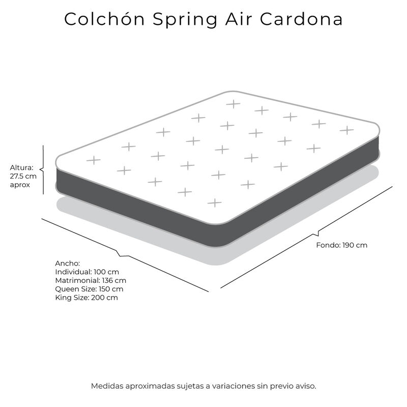 Colch&oacute;n King Size Cardona Spring Air image number null