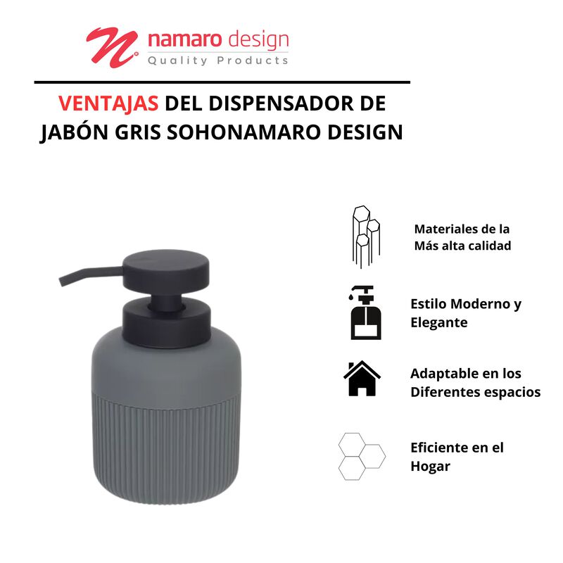 Dispensador De Jabón Gris Soho Namaro Design image number null