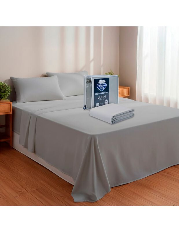 Juego de S&aacute;banas Lush 300 Hilos 100% Algod&oacute;n Gr... image number null