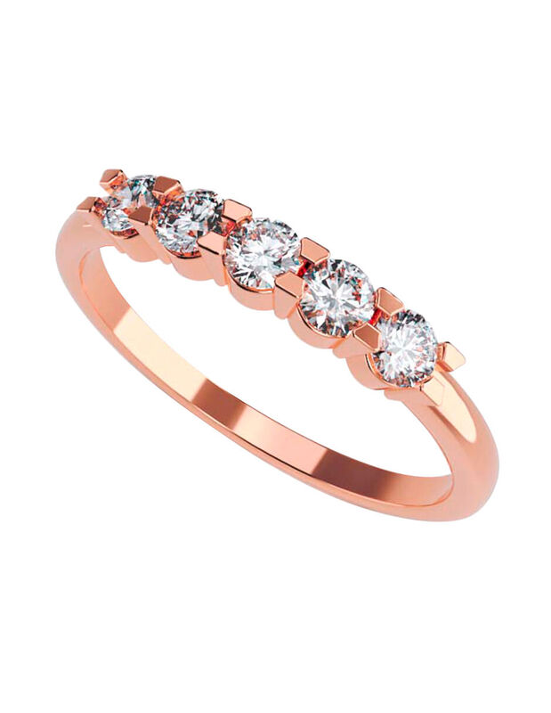 Anillo de Compromiso en Oro Rosa de 10K con Cir... image number null