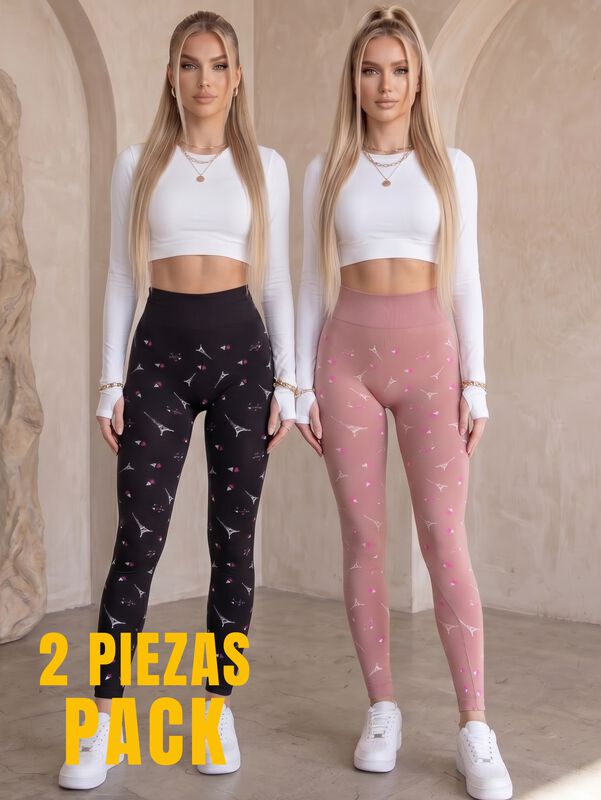 Set De 2 Leggings Stretch De Cintura Alta Lic-0... image number null