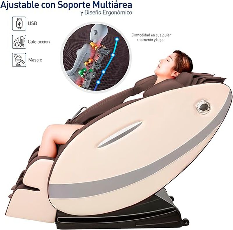 Sill&oacute;n de Masaje Gravedad Cero Caf&eacute; Bluelander image number null