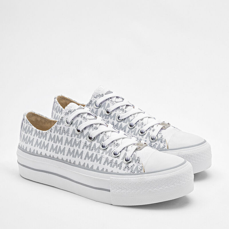 Moramora Tenis urbano para mujer blanco gris image number null