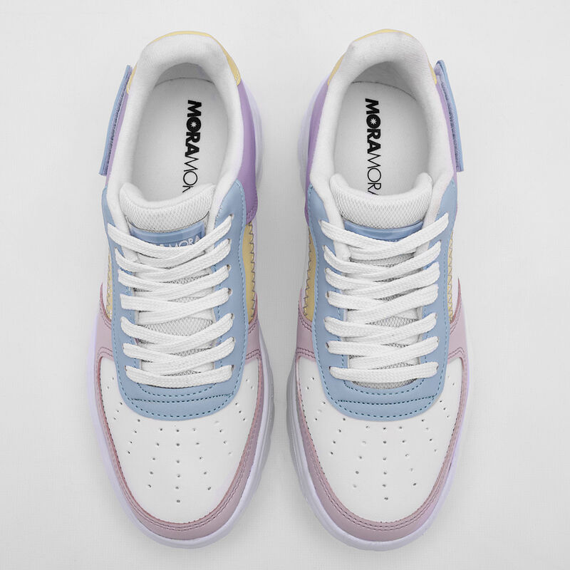 Moramora Tenis urbano para mujer blanco multico... image number null