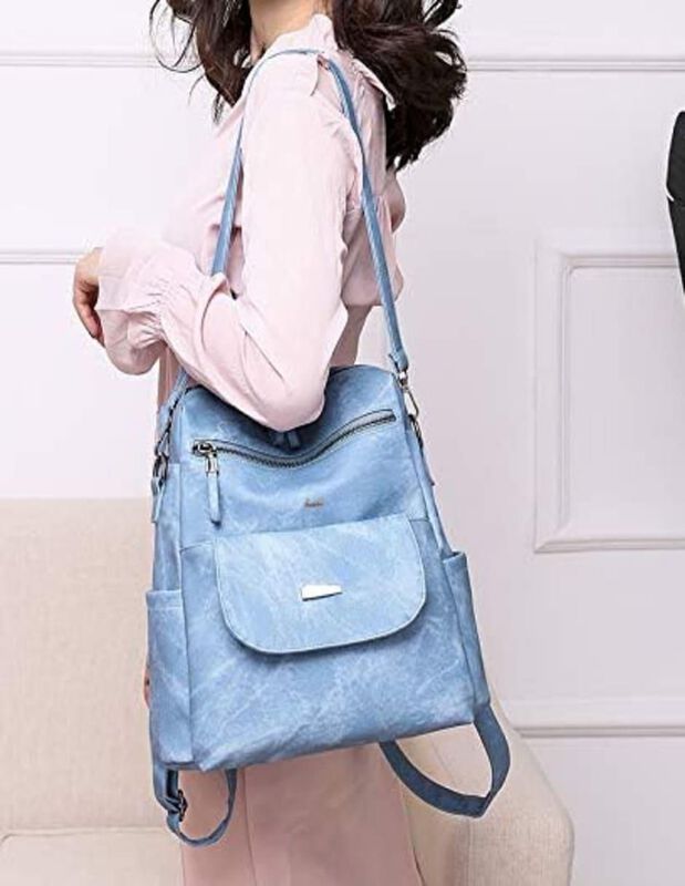 Bolsa Backpack Pink Brule De Cuero Para Mujer image number null