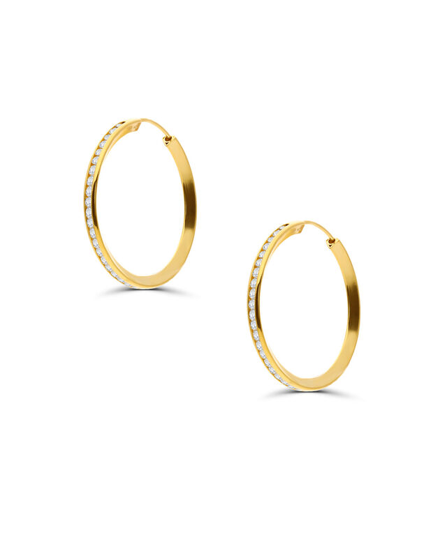 Arracadas Oro Amarillo 14k Con Zirconias image number null