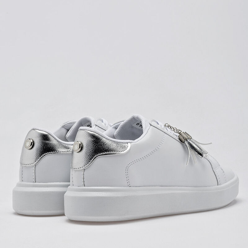 Moramora Tenis urbano para mujer blanco plata image number null