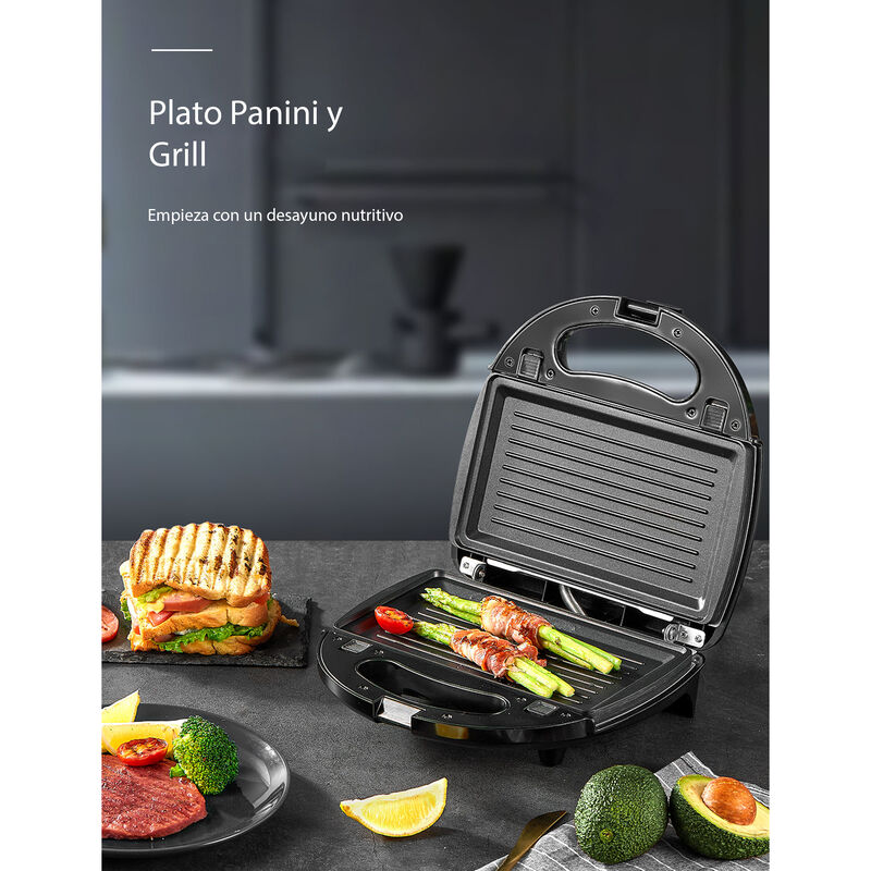 Sandwichera Aicok 3 en 1 con Placas Intercambia... image number null