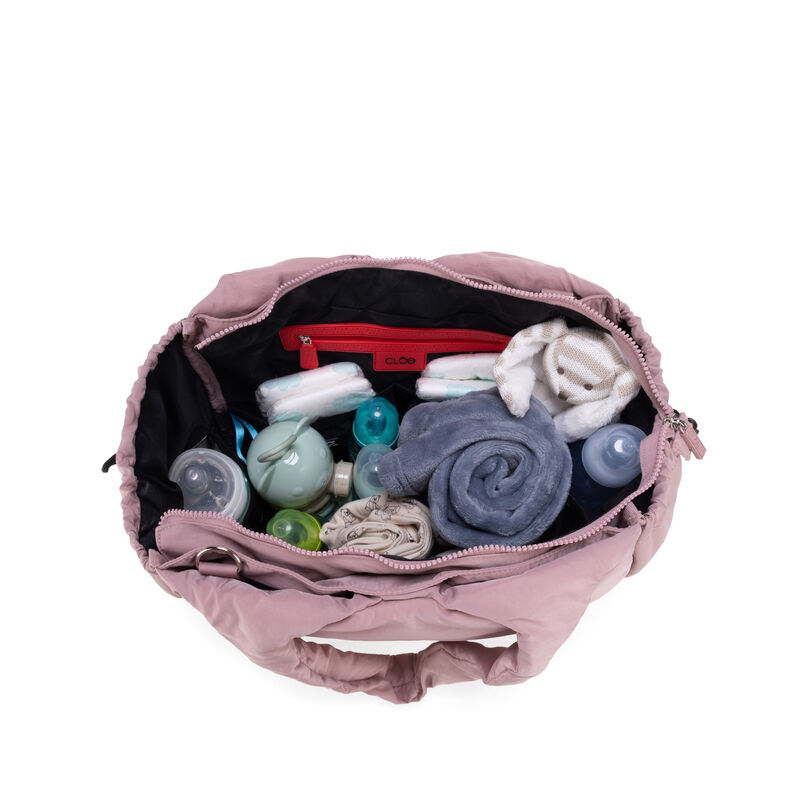 Pa&ntilde;alera Tote Mediana Puffy Con Accesorios Colo... image number null