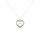 Dije Coraz&oacute;n Bicolor 10k Con Zirconias + Cadena (sku G) | Bizzarro