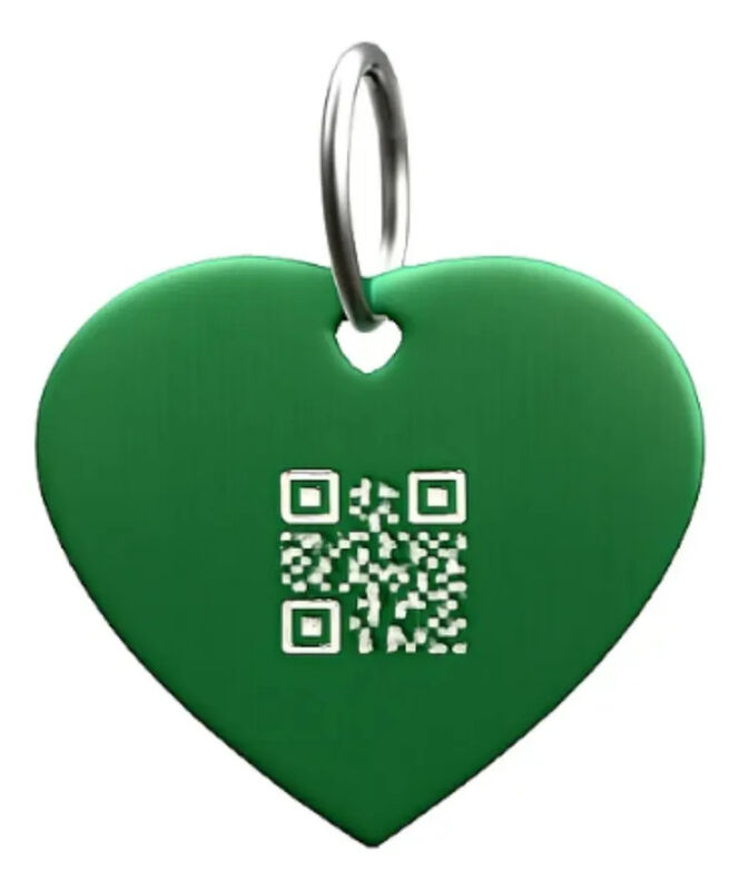 Placa Mascota Qriosa Coraz&oacute;n Verde image number null