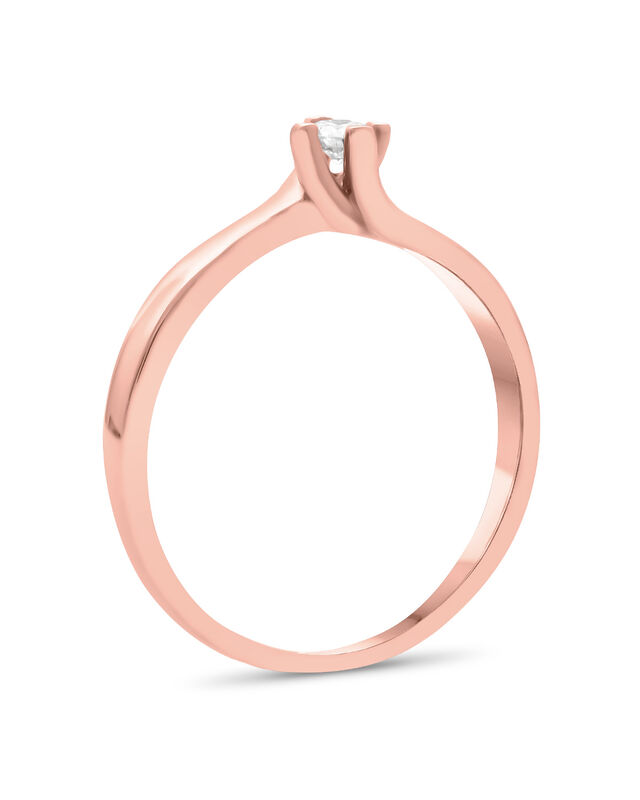 Solitario En Oro Rosa 14k Con Brillante De 10 P... image number null